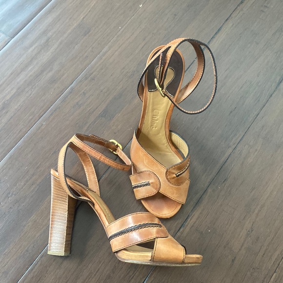 Chloe Shoes - Vintage Chloe brown heeled sandals size 38